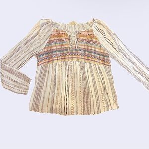 Boho Hippie Western Long sleeve thin flowy spring top